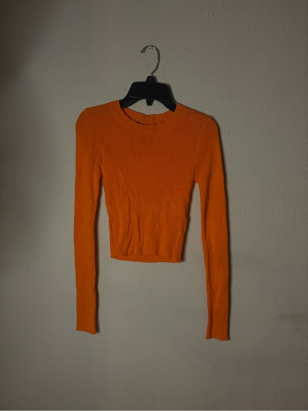 Orange Long Sleeve Crop Top